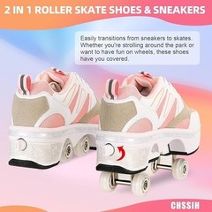Retractable Pink Roller Skate Shoes | Size 9.5