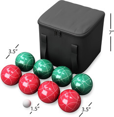 HEY! PLAY! Bocce Ball Set – Lawn Game for Backyard, Beach, or Wedding – Includes