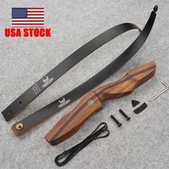 60″ Takedown Recurve Bow 25-60lbs Wooden Limbs Bow Archery Adult Shooting Target