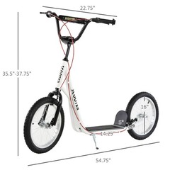 Youth Kids Scooter Height Adjustable Inflatable Tires Teens Ride On Toy For 5+