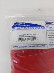 100pk Gateway Feathers 5″ Left Wing: Shield Rose Red 500LSSRR-100