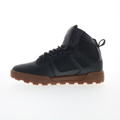DC Pure High-Top Water Resistant Mens Black Leather Skate Sneakers Shoes