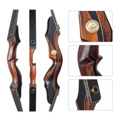 60″ Takedown Recurve Bow 30-50lbs Wooden Bow Riser for Archery Hunting Target