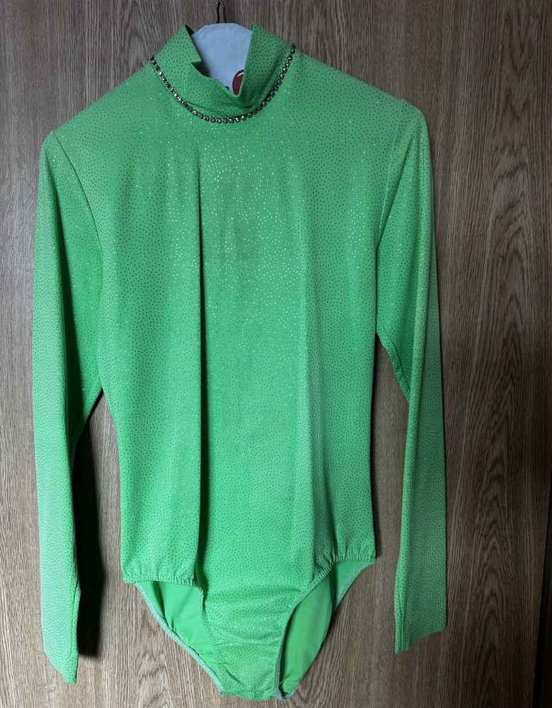 Show Me Western Designs Women’s Medium Horse Equestrian Show Shirt Bodysuit Lime