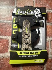 Pulse Allen 3 Strap Arm Guard Archery Wrist Strap Lightweight Camouflage Black
