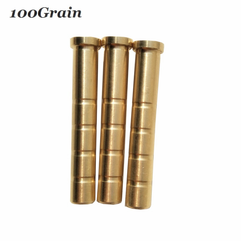 12pc 38-300gr Arrow Inserts Heavy Weight ID6.2mm Base Copper Arrowhead Connector