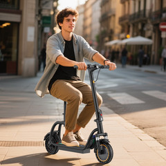 Electric Scooter with Seat Adults 350W 19MPH 15 Mile Range 8.5″ Tires