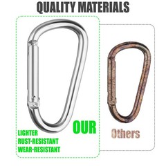 10 PCS Stainless Steel Carabiners Spring Snap Hooks Heavy Duty Keychain Clip NEW