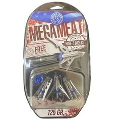 G5 Megameat 125 Grain Broadhead 2 Inch Cutting Diameter 3 Sharp Blades