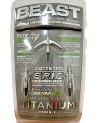 Bowmar Beast Titanium Hybrid Broadheads 2.3 Inch 100 Grain 3 Pack New