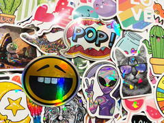 1000 Random Wholesale Shiny Stickers Lot Holographic Pack Reflective Holo Decals