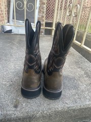 Wolverine Waterproof Brown Western Equestrian Boots with Decorative Stitching