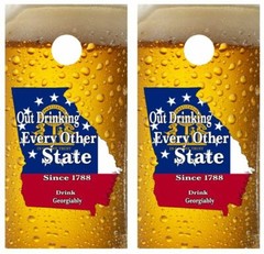 Georgia Out Drinking Every Other State Cornhole Board Wraps FREE LAMINATION 3361