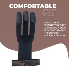 Hunt & Seek Camo Three Finger Fabric Archery Glove Finger Tab Accessories