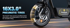 1500W Electric Scooter 48V 16″ Fat Tires Commuter Mini Bike with Seat & Basket
