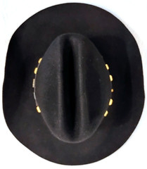 ⚫ Western Style Eddy Bros Cowboy Hat 100% Wool Felt Black Leather Band 6 3/4″