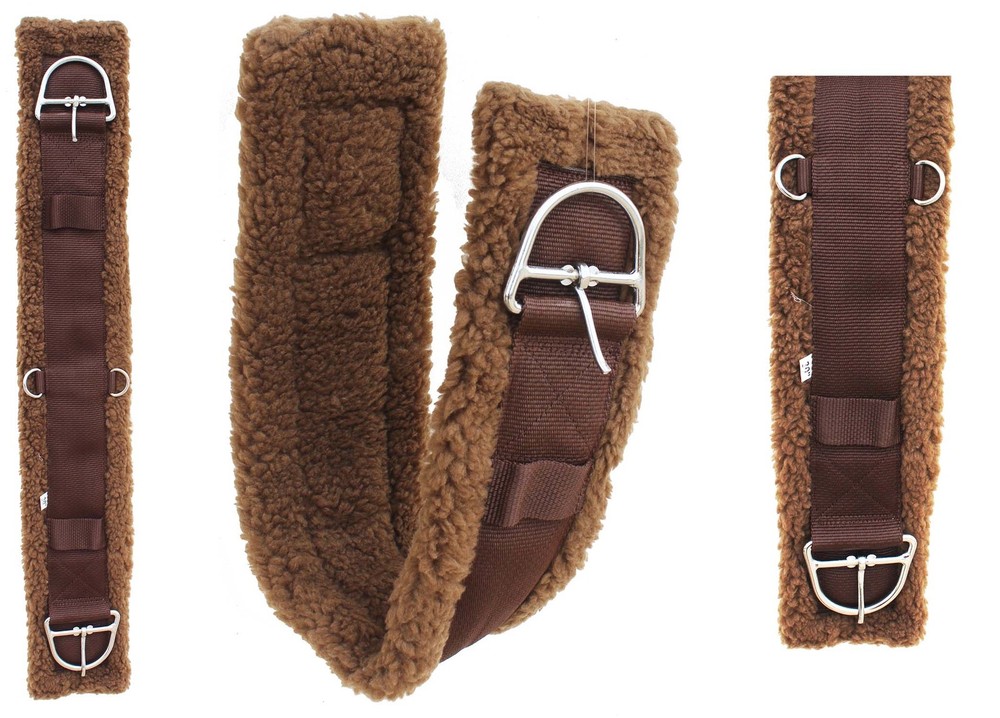 Western Nylon Webbed Straight Rear Flank Saddle Cinch Fleece 97126