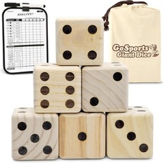 6-Piece Giant Wooden Dice Set with Dry-Erase Board – Family Game Night Essential