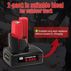 12V 6000mAh Replacement Battery for Milwaukee M12 Battery Compatible with Mil…