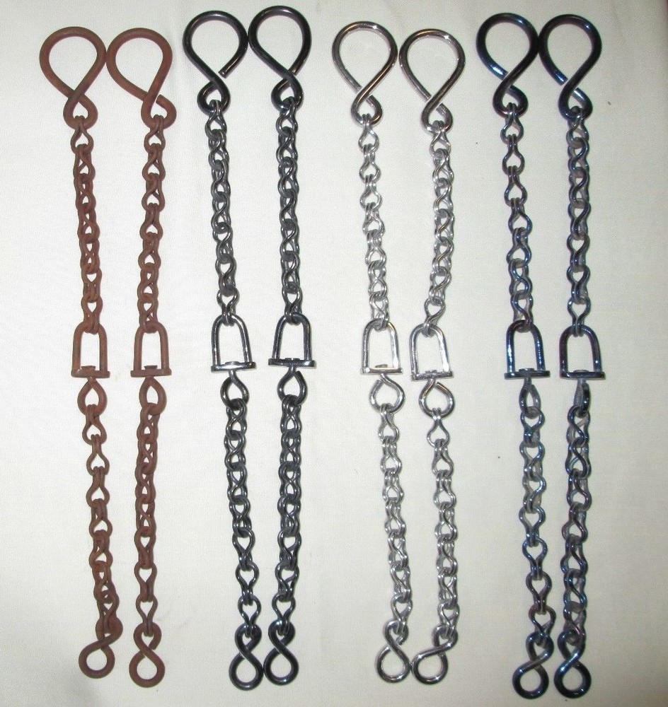 Rein Chains Prod. #BBR-07 – 12 inches long, Black, Blue, Patina, Stainless Steel