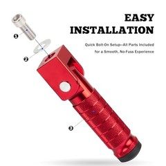 M8 Motorcycle Foot Pegs 90 Degree Foldable Bike Pegs CNC Anti-Skid Red