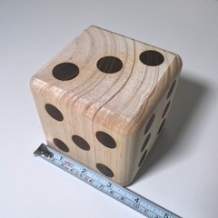Jumbo Wooden Dice for Backyard Outdoor Games with Laminated Scoresheets & Bag