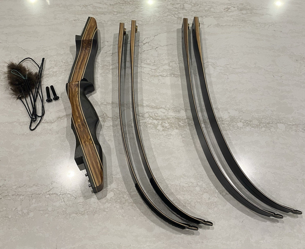 Galaxy Sage Elite II 62in Takedown Recurve Bow 30lb & 35lb Limbs Black/Brown