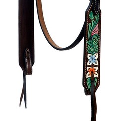 Western Headstall and Breast Collar Set HILASON Tooled Leather Horse Bridle Tack