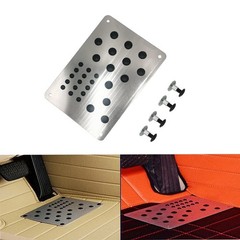 Car Truck Floor Mat Heel Pad Foot Pedal Rest Aluminum Plate Screws