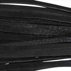 BDSM Real Leather Flogger, Black Cowhide Leather 25 Falls Wooden handle Sex Whip