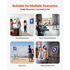 Axe Throwing Game Plastic Bristle Target with 8 Throwing Axes Set Steel Frame