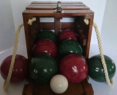 Vintage SportCraft Heritage Bocce Ball Set in Wooden Box
