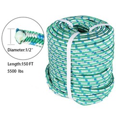 1/2″ × 150′ 16 Strand Durability Braid Polyester Rope Arborist Tree Rope