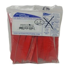 62 Count Gateway Archery Arrow Feathers 5″ Right Wing: Shield Rose Red