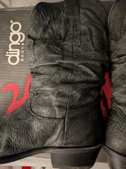 Dingo 12″ Slouch Men’s Western Boots Size 10 Distressed Black 15240 Vintage