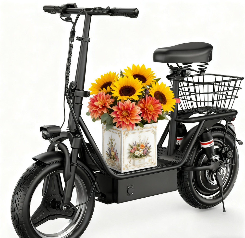 ASKGO Electric Scooter with Seat 35Miles 30MPH 14″ Foladable Commuting Scooter