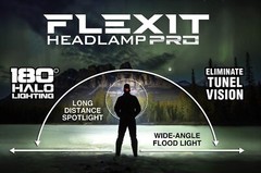 STKR Concepts FLEXIT Headlamp PRO 6.5-650 lumens- Low Profile, Comfort fit