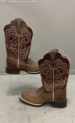 Ariat Fatbaby Heritage Toasted Brown Purple Square Toe Western Boots Size 5.5B