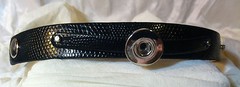 Leather SNAP BRACELET Horse Snap CHESTNUT HORSE Black Purple Sft Whte *BUBBLES*