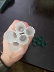 5 Vintage Paintball Marker Tubes 10 Rounds Holder Speedloader with Green Caps