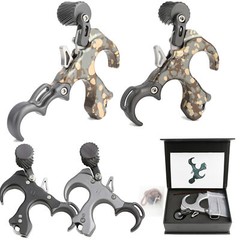 3/4Finger Thumb Trigger Compound Bow Release RHLH Archery Aid UV Button Shooting