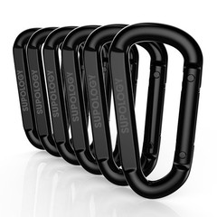 Heavy Duty Steel Carabiner Clip 1100lbs – D-Shaped Spring Hook for Hiking, Hammo