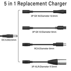 42V 2A Scoter Charger 5 Plugs for 36V Lithium Battery Pack DC 5.5 * 2.1 with …