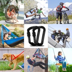 30KN Aluminum Rock Climbing Screwgate Locking Carabiner Large D Shape Clip Hook