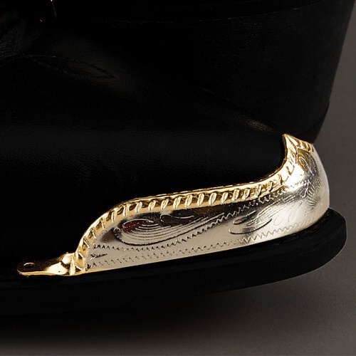 New! Western Cowboy Boot Toe Tips Rand – Brass & Silver Rope Edge – Pair / Set