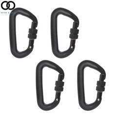4 Pack 12KN Screw Locking D-shape Carabiner Aluminum Tree Rigging Tool