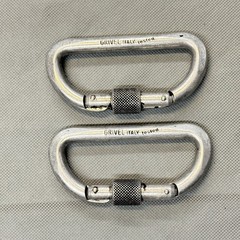 Vintage Grivel Italy Carabiners Screw-Gate D Shape KG 3000/800 UIAA Lot of 2