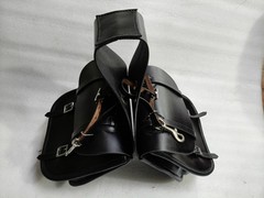 Black Genuine Leather Western Horse Saddle Bag.