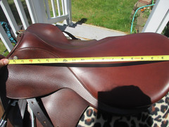 18» MEDIUM CROSBY A/P ENGLISH SADDLE w NEW LEATHERS &BREAKAWAY IRONS,