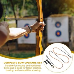 50 In Archery Bow String Replacement 12 Strands for Recurve Longbow Black-Orange